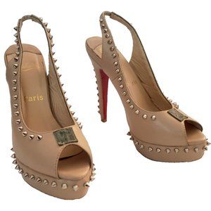 Christian Louboutin Beige High Heel Spikes Sz 39
